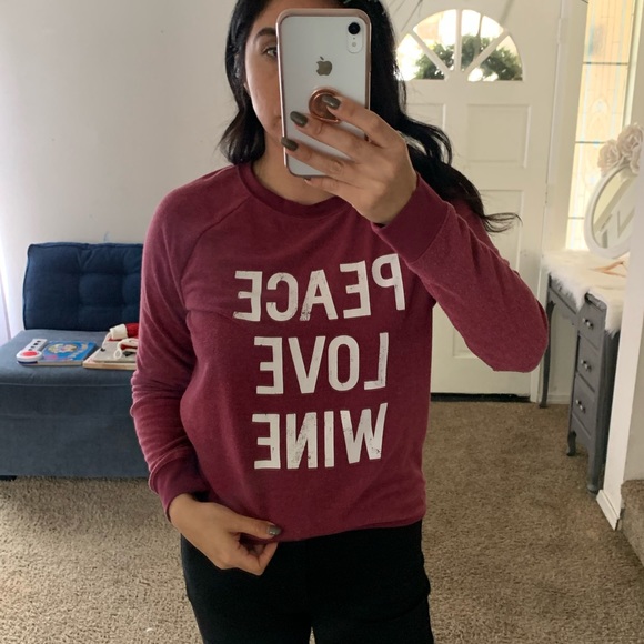 Grayson Threads Peace Love Wine Sweater - Picture 2 of 7